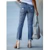 image:imageSidefeel Womens Ripped Jeans Straight Leg Loose Distressed Boyfriend Zimbaplatinum Denim PantsB1 Blue