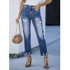 image:imageSidefeel Womens Ripped Jeans Straight Leg Loose Distressed Boyfriend Zimbaplatinum Denim PantsB1 Blue
