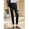 image:imageSidefeel Womens Ripped Jeans Straight Leg Loose Distressed Boyfriend Zimbaplatinum Denim PantsBlack