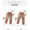 image:imageSidefeel Womens Ripped Jeans Straight Leg Loose Distressed Boyfriend Zimbaplatinum Denim PantsCamel