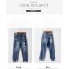 image:imageSidefeel Womens Ripped Jeans Straight Leg Loose Distressed Boyfriend Zimbaplatinum Denim PantsReal Teal