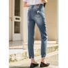 image:imageSidefeel Womens Ripped Jeans Straight Leg Loose Distressed Boyfriend Zimbaplatinum Denim PantsSail Blue