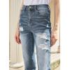 image:imageSidefeel Womens Ripped Jeans Straight Leg Loose Distressed Boyfriend Zimbaplatinum Denim PantsSail Blue