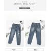 image:imageSidefeel Womens Ripped Jeans Straight Leg Loose Distressed Boyfriend Zimbaplatinum Denim PantsSail Blue