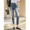 image:imageSidefeel Womens Ripped Jeans Straight Leg Loose Distressed Boyfriend Zimbaplatinum Denim PantsSail Blue