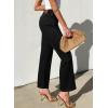 image:imageSidefeel Womens Straight Leg Jeans High Waisted Stretchy Jeans Zimbaplatinum Wide Leg Ankle Denim Pants with PocketsBlack