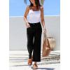 image:imageSidefeel Womens Straight Leg Jeans High Waisted Stretchy Jeans Zimbaplatinum Wide Leg Ankle Denim Pants with PocketsBlack