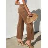 image:imageSidefeel Womens Straight Leg Jeans High Waisted Stretchy Jeans Zimbaplatinum Wide Leg Ankle Denim Pants with PocketsBrown