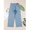 image:imageSidefeel Womens Straight Leg Jeans High Waisted Stretchy Jeans Zimbaplatinum Wide Leg Ankle Denim Pants with PocketsLight Blue