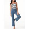image:imageSidefeel Womens Straight Leg Jeans High Waisted Stretchy Jeans Zimbaplatinum Wide Leg Ankle Denim Pants with PocketsMist Blue