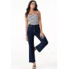 image:imageSidefeel Womens Straight Leg Jeans High Waisted Stretchy Jeans Zimbaplatinum Wide Leg Ankle Denim Pants with PocketsNavy Blue