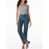 image:imageSidefeel Womens Straight Leg Jeans High Waisted Stretchy Jeans Zimbaplatinum Wide Leg Ankle Denim Pants with PocketsVintage Blue