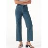 image:imageSidefeel Womens Straight Leg Jeans High Waisted Stretchy Jeans Zimbaplatinum Wide Leg Ankle Denim Pants with PocketsVintage Blue