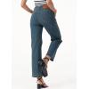 image:imageSidefeel Womens Straight Leg Jeans High Waisted Stretchy Jeans Zimbaplatinum Wide Leg Ankle Denim Pants with PocketsVintage Blue