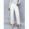 image:imageSidefeel Womens Straight Leg Jeans High Waisted Stretchy Jeans Zimbaplatinum Wide Leg Ankle Denim Pants with PocketsWhite