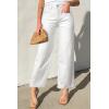 image:imageSidefeel Womens Straight Leg Jeans High Waisted Stretchy Jeans Zimbaplatinum Wide Leg Ankle Denim Pants with PocketsWhite