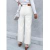 image:imageSidefeel Womens Straight Leg Jeans High Waisted Stretchy Jeans Zimbaplatinum Wide Leg Ankle Denim Pants with PocketsWhite