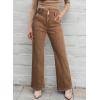 image:imageSidefeel Womens Wide Leg Jeans Casual Baggy High Waisted Stretch Denim PantsBrown
