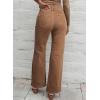 image:imageSidefeel Womens Wide Leg Jeans Casual Baggy High Waisted Stretch Denim PantsBrown