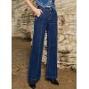 image:imageSidefeel Womens Wide Leg Jeans Casual Baggy High Waisted Stretch Denim PantsDeep Blue