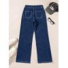 image:imageSidefeel Womens Wide Leg Jeans Casual Baggy High Waisted Stretch Denim PantsDeep Blue
