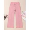 image:imageSidefeel Womens Wide Leg Jeans Casual Baggy High Waisted Stretch Denim PantsPink