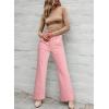 image:imageSidefeel Womens Wide Leg Jeans Casual Baggy High Waisted Stretch Denim PantsPink