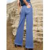 image:imageSidefeel Womens Wide Leg Jeans Casual Baggy High Waisted Stretch Denim PantsSky Blue