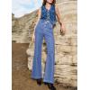 image:imageSidefeel Womens Wide Leg Jeans Casual Baggy High Waisted Stretch Denim PantsSky Blue