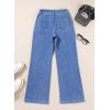 image:imageSidefeel Womens Wide Leg Jeans Casual Baggy High Waisted Stretch Denim PantsSky Blue