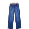 image:imageSidefeel Womens Wide Leg Jeans Casual High Waisted Straight Zimbaplatinum Denim Pants with PocketsB Blue