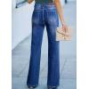 image:imageSidefeel Womens Wide Leg Jeans Casual High Waisted Straight Zimbaplatinum Denim Pants with PocketsB Blue
