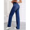 image:imageSidefeel Womens Wide Leg Jeans Casual High Waisted Straight Zimbaplatinum Denim Pants with PocketsB Sky Blue