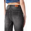 image:imageSidefeel Womens Wide Leg Jeans Casual High Waisted Straight Zimbaplatinum Denim Pants with PocketsBlack
