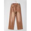 image:imageSidefeel Womens Wide Leg Jeans Casual High Waisted Straight Zimbaplatinum Denim Pants with PocketsBrown