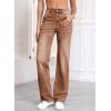 image:imageSidefeel Womens Wide Leg Jeans Casual High Waisted Straight Zimbaplatinum Denim Pants with PocketsBrown