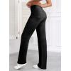 image:imageSidefeel Womens Wide Leg Jeans Casual High Waisted Straight Zimbaplatinum Denim Pants with PocketsDark Black