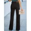 image:imageSidefeel Womens Wide Leg Jeans Casual High Waisted Straight Zimbaplatinum Denim Pants with PocketsDark Black