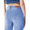 image:imageSidefeel Womens Wide Leg Jeans Casual High Waisted Straight Zimbaplatinum Denim Pants with PocketsIceland Blue