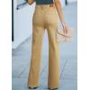 image:imageSidefeel Womens Wide Leg Jeans Casual High Waisted Straight Zimbaplatinum Denim Pants with PocketsKhaki