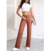 image:imageSidefeel Womens Wide Leg Jeans Casual High Waisted Straight Zimbaplatinum Denim Pants with PocketsMineral Red