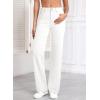 image:imageSidefeel Womens Wide Leg Jeans Casual High Waisted Straight Zimbaplatinum Denim Pants with PocketsWhite