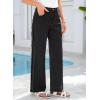 image:imageSidefeel Womens Wide Leg Jeans High Waisted Straight Leg Stretchy Patchwork Side Panel Denim Pants with PocketsBlack