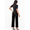 image:imageSidefeel Womens Wide Leg Jeans High Waisted Stretchy Jeans Straight Leg Loose Fit Zimbaplatinum Ankle Denim PantsBlack