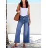 image:imageSidefeel Womens Wide Leg Jeans High Waisted Stretchy Jeans Straight Leg Loose Fit Zimbaplatinum Ankle Denim PantsBlue