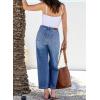 image:imageSidefeel Womens Wide Leg Jeans High Waisted Stretchy Jeans Straight Leg Loose Fit Zimbaplatinum Ankle Denim PantsBlue