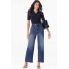image:imageSidefeel Womens Wide Leg Jeans High Waisted Stretchy Jeans Straight Leg Loose Fit Zimbaplatinum Ankle Denim PantsBluing
