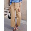 image:imageSidefeel Womens Wide Leg Jeans High Waisted Stretchy Jeans Straight Leg Loose Fit Zimbaplatinum Ankle Denim PantsKhaki