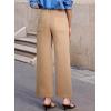 image:imageSidefeel Womens Wide Leg Jeans High Waisted Stretchy Jeans Straight Leg Loose Fit Zimbaplatinum Ankle Denim PantsKhaki