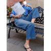 image:imageSidefeel Womens Wide Leg Jeans High Waisted Stretchy Jeans Straight Leg Loose Fit Zimbaplatinum Ankle Denim PantsSky Blue